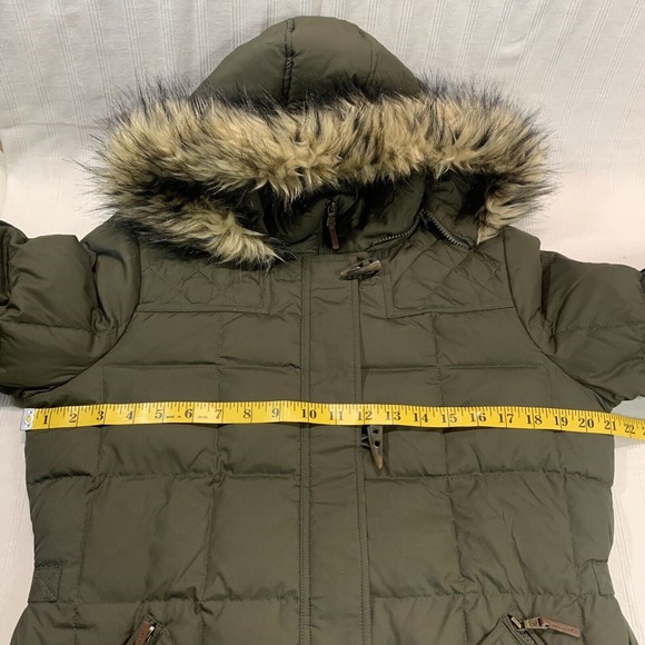 Lauren Ralph Lauren Women's Puffer Jacket Down Hooded Green Sz M Detachable Hood - Picture 7 of 16